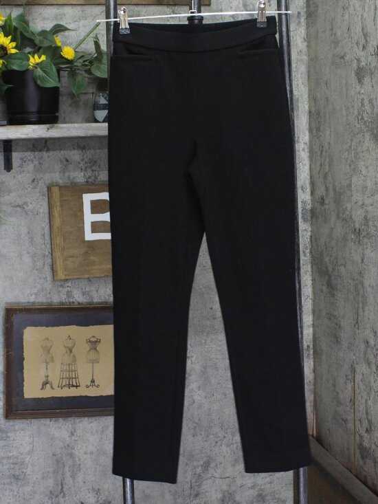 Susan Graver Pants - Susan Graver Womens Pique Knit Regular Pull-on Slim-Leg Ankle Pants Black 2XS